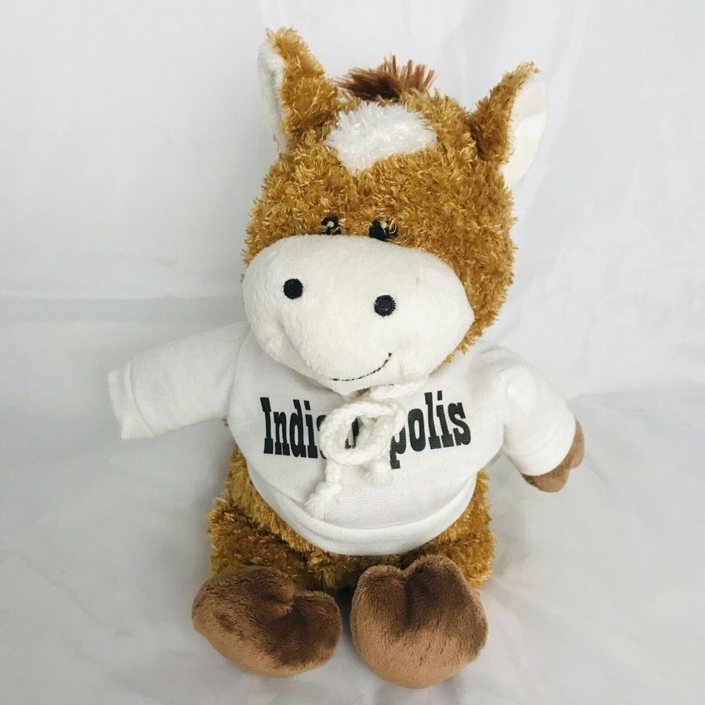 Creature Comforts Horse Plush 10 " Sitting Horse Colt Brown Stuffed Animal Toy